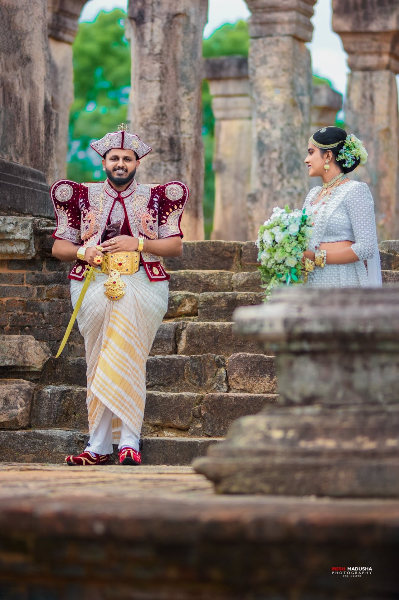 Groom in traditional Kandyan attire