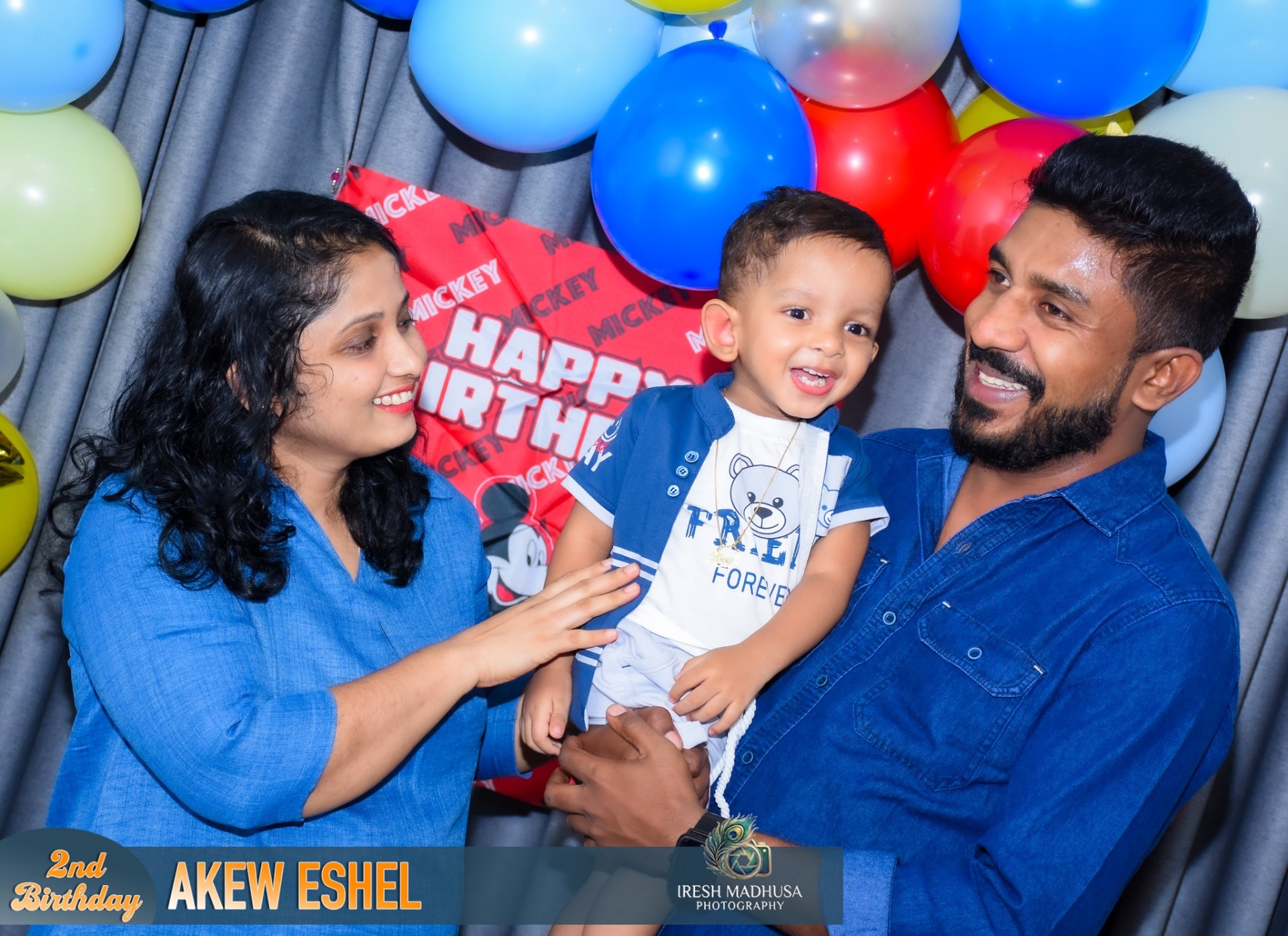 Happy family with birthday boy