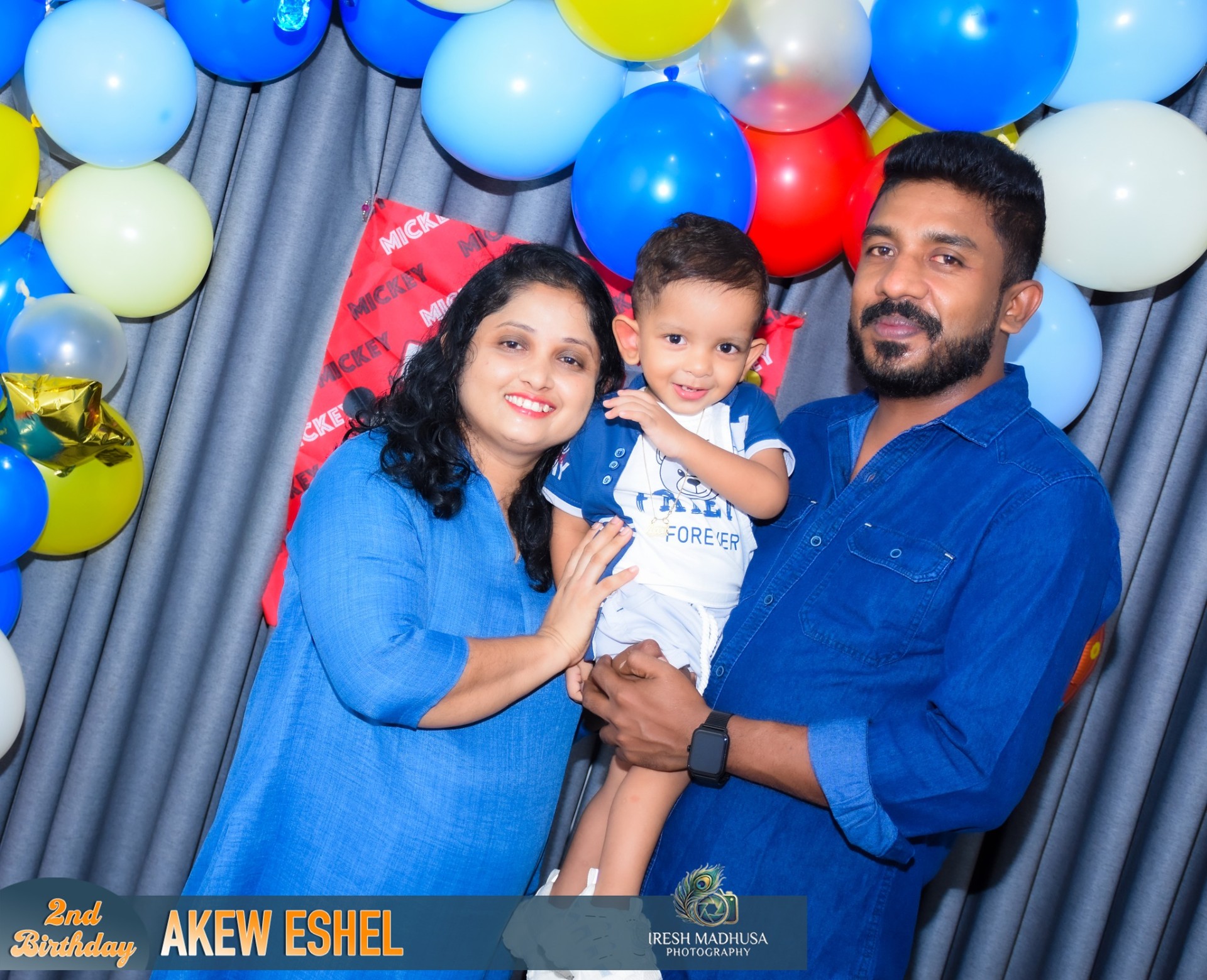 Family portrait at birthday celebration