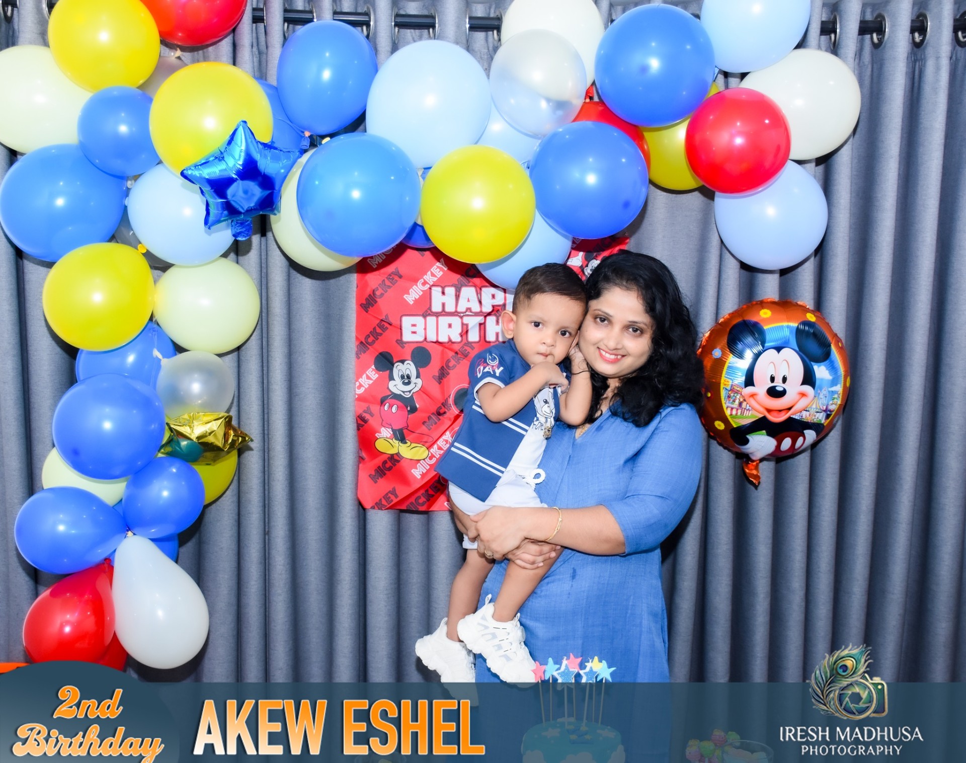 Mother and child at birthday party